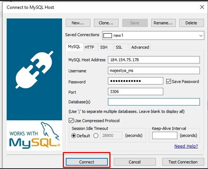 How can I access mysql database remotely?